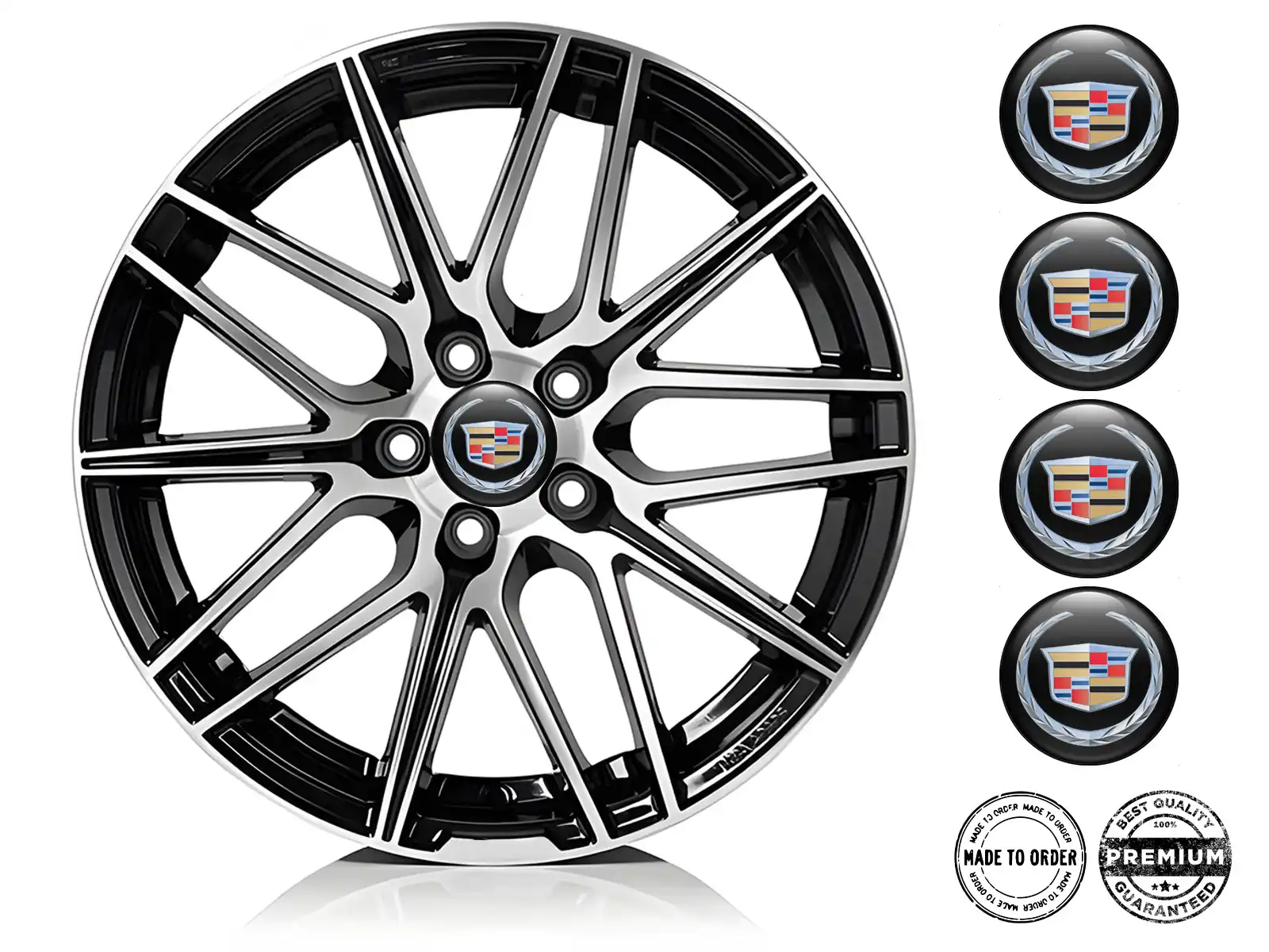 Cadillac Édition Autocollants Cache-Moyeu Style Bombé
